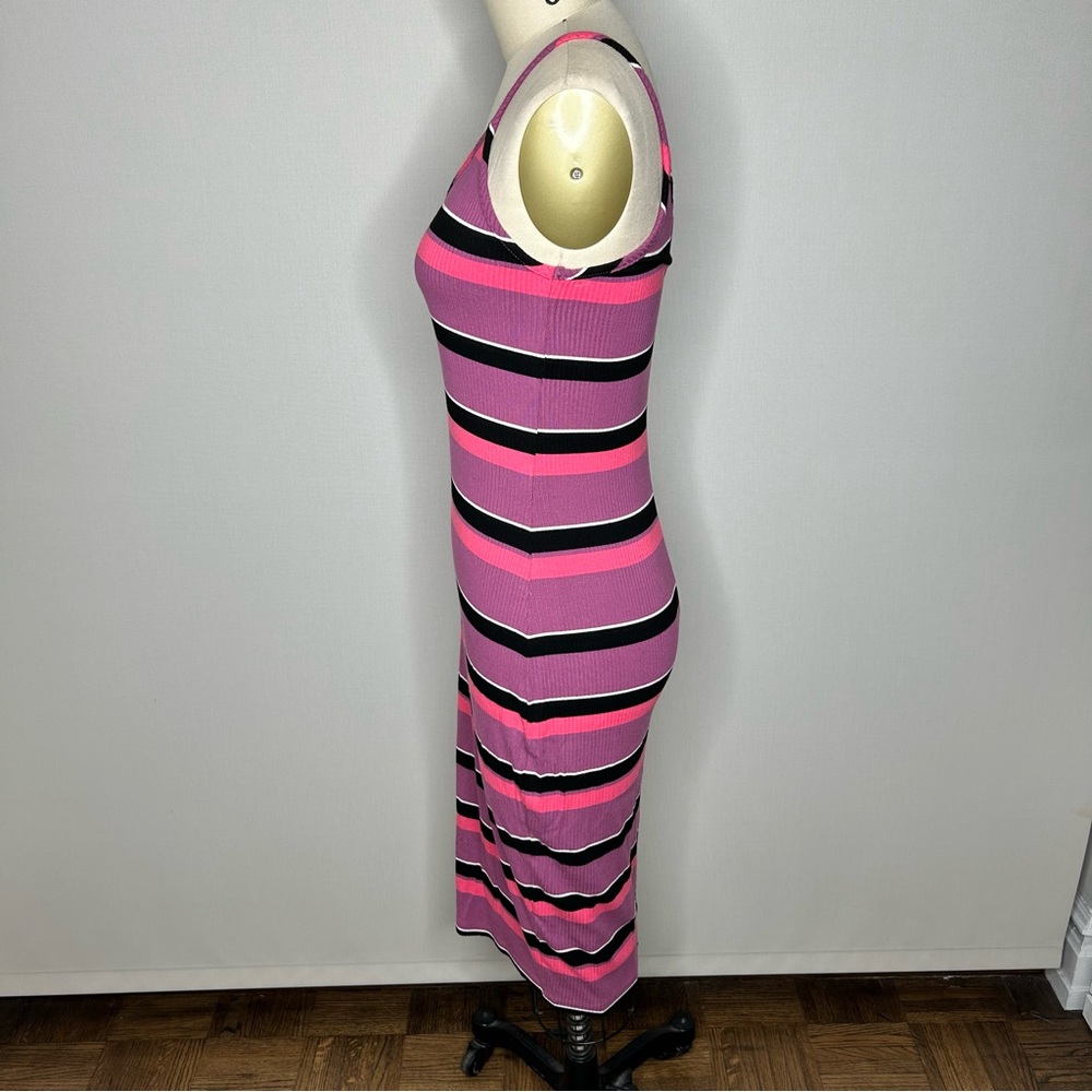 Express Striped Ribbed Midi Dress - Picture 3 of 9